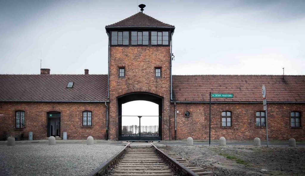 The main building at Birkenau Death Camp in Poland.